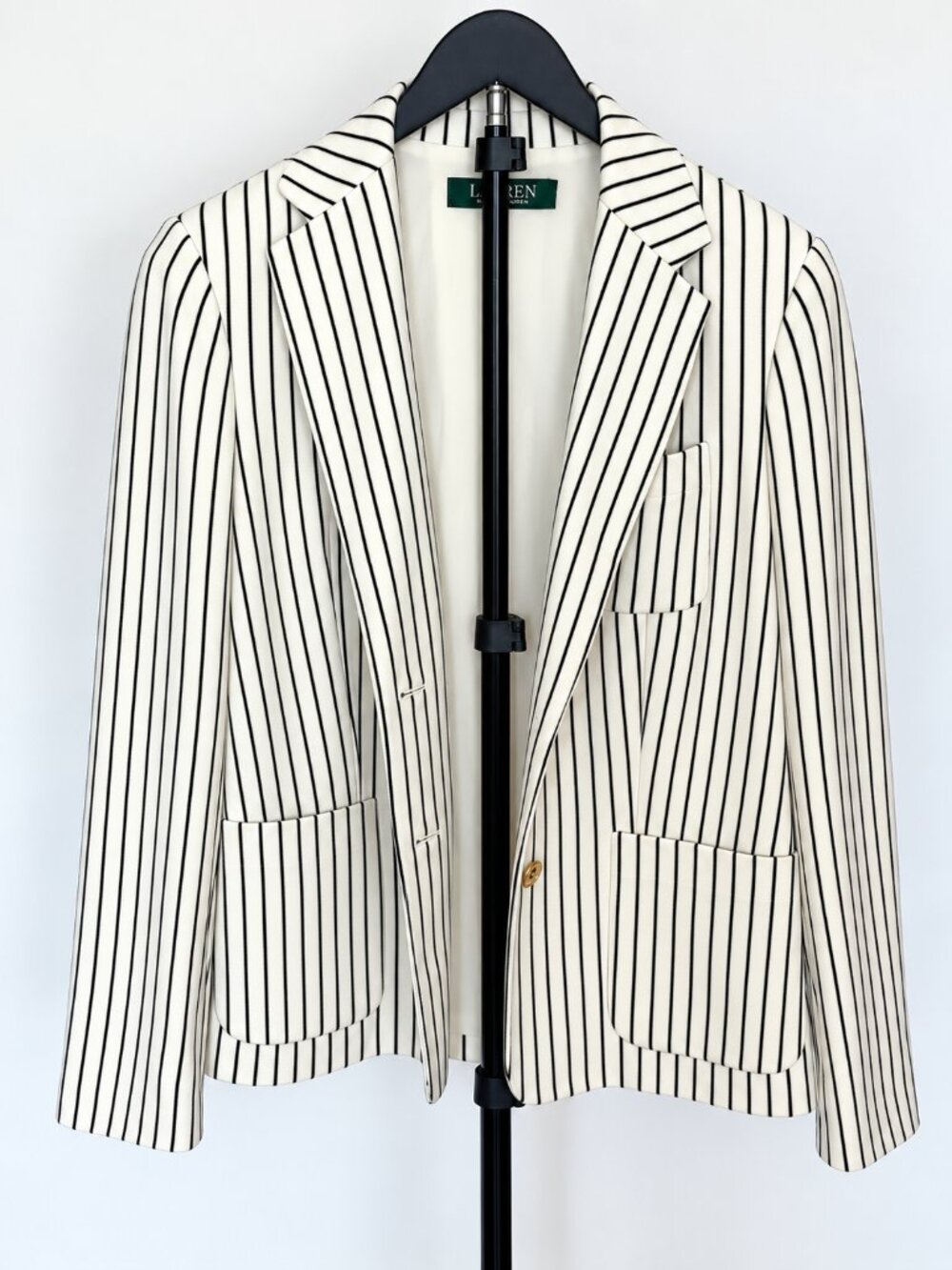Ivory Black Striped Lauren Blazer